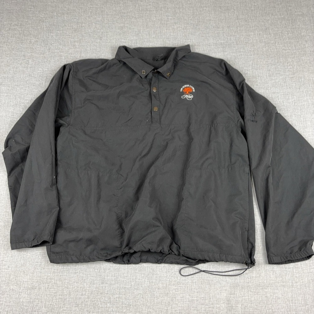 ProQuip Jacket Mens XL Black Golf Windbreaker Pullover Ocean Course Kiawah